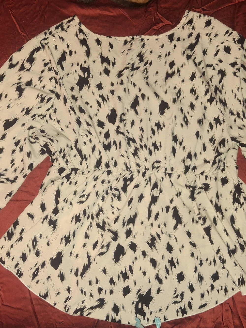 Black and White Long Sleeve Blouse